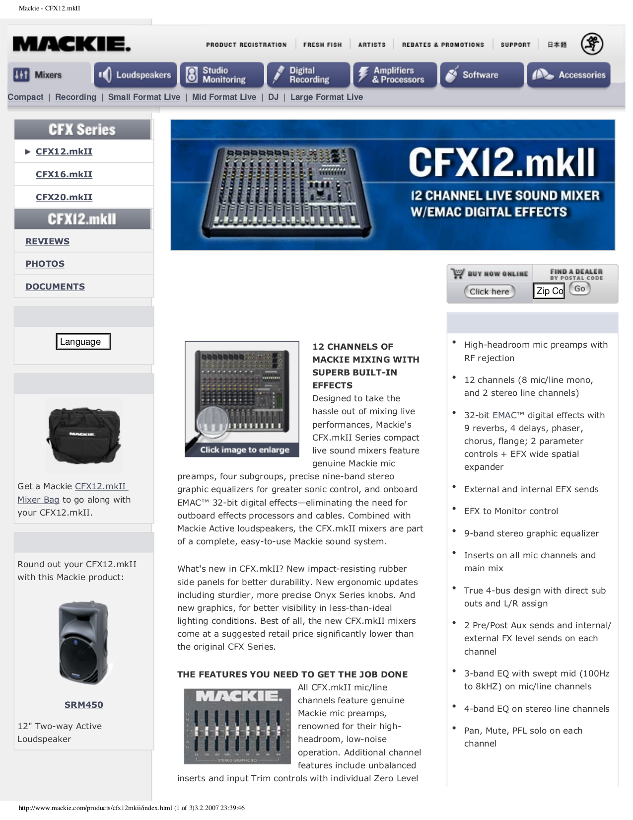 Download free pdf for Mackie CFX mkII Series CFX 12 Line Mixer Other manual